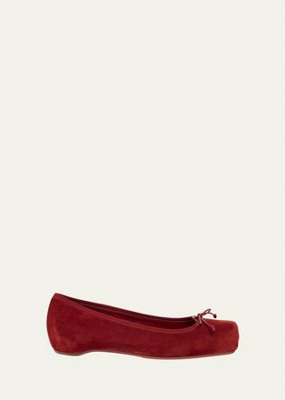 Christian Louboutin Cassia Nodo Suede Ballerina Flats