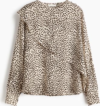 H&M Bluse mit Volantkragen - Beige