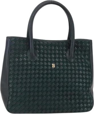 Bally Pre-owned Leather Tote Bag - Dames - Vintage Shopper - Groen - ONE Size - Leer - Vintage