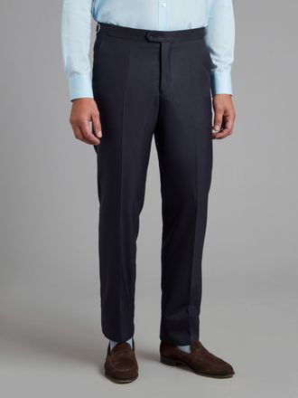 Oliver Brown Astell Suit Trousers - Midnight Navy Herringbone