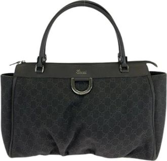 Gucci Pre-owned Handbags, female, Black, Size: ONE SIZE Pre-owned GG Canvas Denim Tote Shoulder Bag