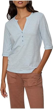 Sanctuary Rolled Sleeve T-Shirts Womens Clothing Blue Aura : SM (US 4-6), Cotton/Rayon