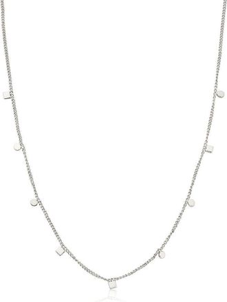Lily & Roo Silver Square and Circle Charm Necklace