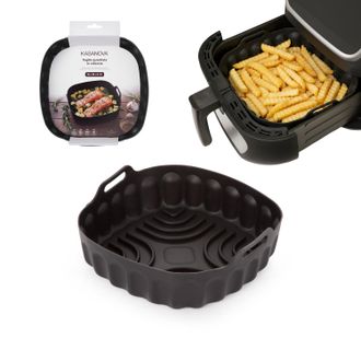 KASANOVA Teglia 18x18 cm silicone per friggitrice ad aria nera