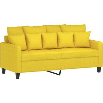 vidaXL Sof&aacute; De 2 Plazas De Tela Amarillo Claro 140 Cm Vidaxl