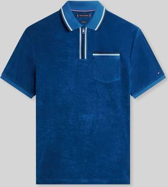 Tommy Hilfiger Regular Fit Poloshirt aus Frottee in Dunkelblau, Gr&ouml;&szlig;e XXL