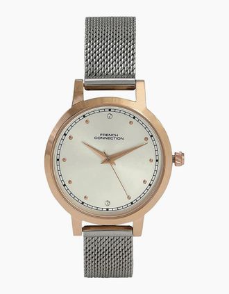 French Connection Womens Connection Women Bracelet Style Straps Analogue Watch - Silver - Size: ONE size