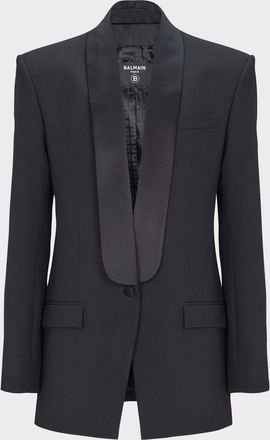 Balmain Men & apos;s Wool Shawl Lapel Single-Button Dinner Jacket