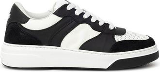 Dsquared2 Black And White Leather Athletic Mens Sneakers