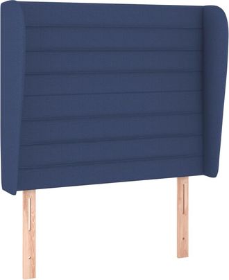 vidaXL Cabecero Con Orejas De Tela Azul 93x23x118/128 Cm Vidaxl