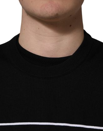 Dolce & Gabbana Embroidered Logo Virgin Wool Sweater - Black