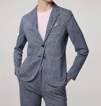 Circolo 1901 Canvas Blazer In Marine