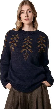 Celtic & Co. Botanical Fair Isle Sweater in Navy/olive at Nordstrom, Size X-Small