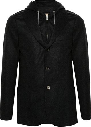 Eleventy layered blazer - men - Polyamide/Polyester/Wool/Polyurethane/Acetate/Polyester - 52 - Grey