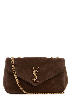 Saint Laurent Brown Suede Small Lou Lou Shoulder Bag