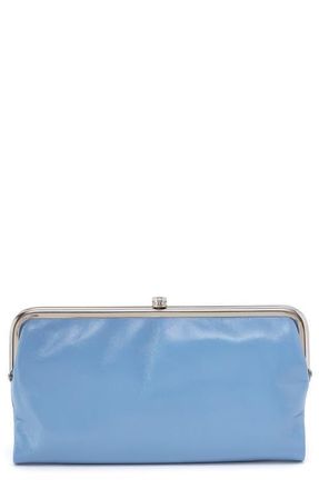 Hobo Lauren Leather Double Frame Clutch in Faded Denim at Nordstrom