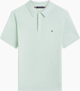 Tommy Hilfiger Mens Tommy Hilfiger Ess Cotton Knitted Polo MRE Minty Essence Heather - Green - Size: 44