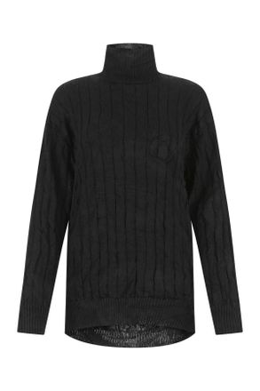 Balenciaga Black Silk Blend Oversize Sweater