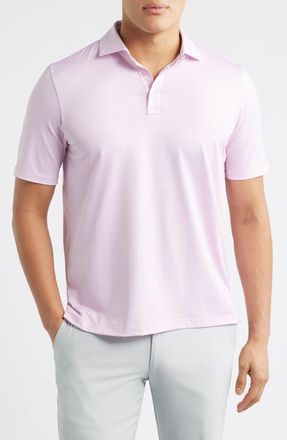 Johnston & Murphy XC+ Ace Micropattern Performance Golf Polo in Pink/White Gingham at Nordstrom, Size Xxx-Large