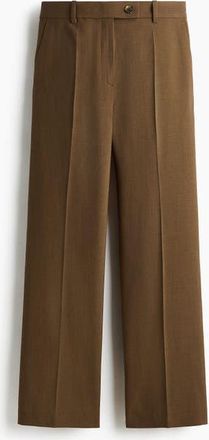 H&M Tailored Trousers in Dark Khaki Green at Nordstrom, Size 10