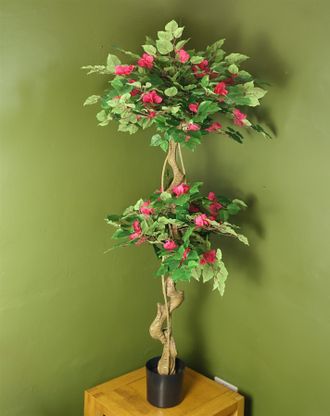 Leaf 150cm Pink Japanese Artificial Silk Bougainvillea Tree in Dark Pink