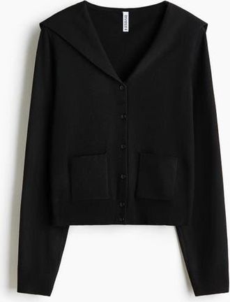 H&M Collared Cardigan in Black at Nordstrom, Size X-Small