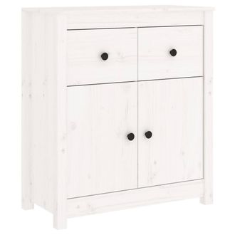 Berkfield Home Sideboard White 70x35x80 cm Solid Wood Pine | Size: 70 x 35 x 80 cm