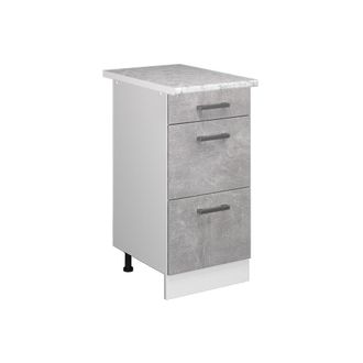 Vicco Mueble Bajo De Cocina R-line, Hormig&oacute;n, 40 Cm Con Cajones Y Encimera