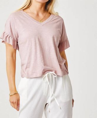 Carve Designs Hazel V-Neck Top In Fawn