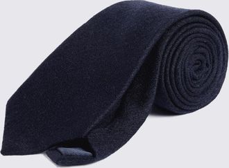 Moss Navy Silk Wool Tie