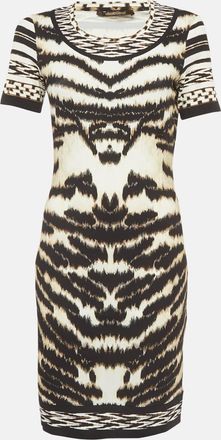 Roberto Cavalli Multicolour Animal Print Stretch Knit Mini Dress