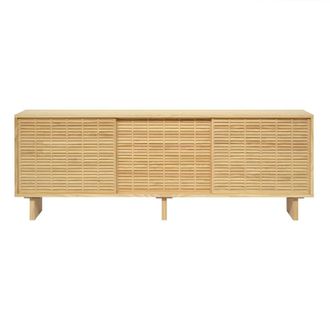 Naan Furniture Aparador de 3 puertas en madera maciza natural 180 cm sin barnizar