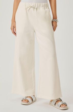 Splendid Greta Terry Crop Drawstring Pants in Shell White at Nordstrom, Size X-Large