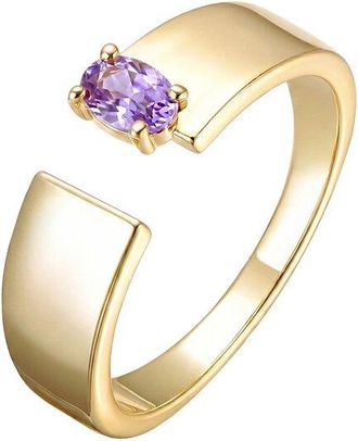 Rachel Glauber 14K Plated Cz Open Ring