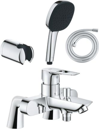 GROHE Conjunto Mezclador Mec&aacute;nico Para Ba&ntilde;era/ducha Grohe Start Loop + Teleducha Cuadrada De 2 Chorros + Manguera + Soporte