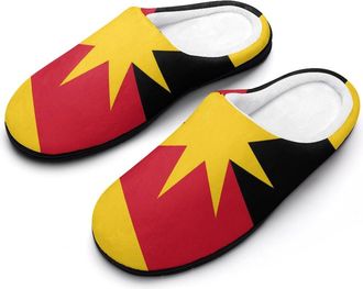 Generic Flag of Sarawak Mens Warm Slippers Non-Slip Sole Winter Rubber Cotton Shoes for Bedroom