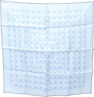 Herm&egrave;s Foulard Petit Carr&eacute; 45 Saut Galop Canter Rack anni 2010 - Blu