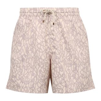 Agnona Zwemshorts met trekkoord - Heren - Badkleding - Beige - Maat: L Poliester