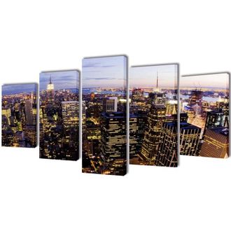 vidaXL Set Decorativo De Lienzos Pared Nueva York Panor&aacute;mica 200x100cm Vidaxl