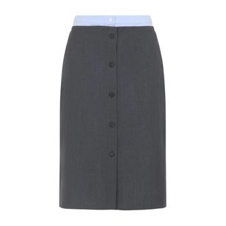 Prada Rokken, Dames, Grijs, S, Midi Skirts