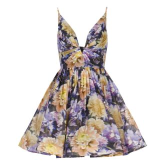 Zimmermann Short Dresses, female, Multicolor, Size: M Floral V-neck Dress
