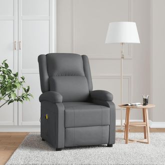 vidaXL Vidaxl - Sill&oacute;n De Masaje De Cuero Sint&eacute;tico Gris Antracita