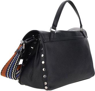 Zanellato Womens Handbag Postina Daily Black Calf Leather Handbags Hand Bags