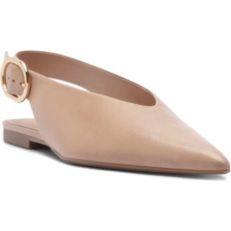 Arezzo Atlas Pointed Toe Slingback Flat in True Sand at Nordstrom, Size 9.5