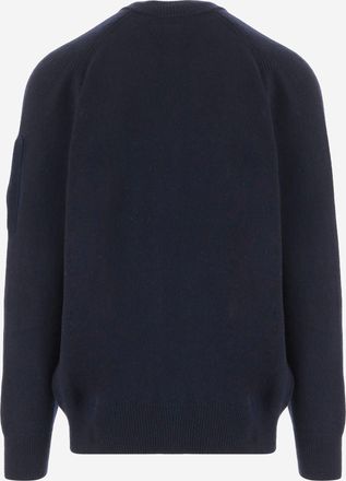 C.P. Company Mens Knit Zip Sweater Navy Wool-Blend