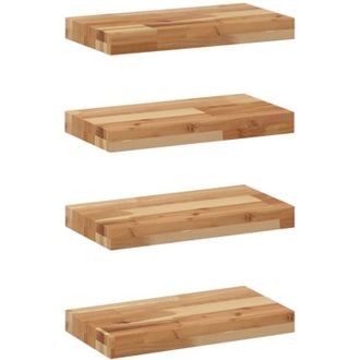vidaXL Estantes Flotantes 4 Uds Madera Acacia Acabado Aceite 40x20x4cm Vidaxl