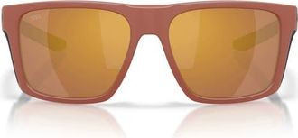 Costa Lido 57mm Polarized Square Sunglasses in Matte Terra Cotta /Gold 580G at Nordstrom
