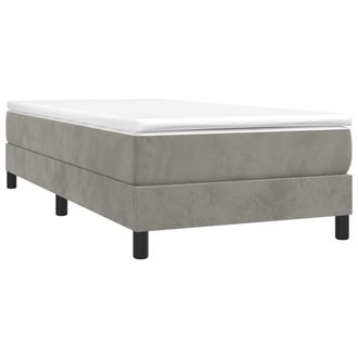 vidaXL Vidaxl - Estructura De Cama Sin Colch&oacute;n Terciopelo Gris Claro 100x200 Cm