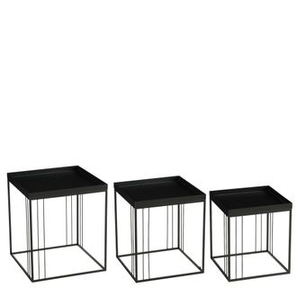 MiCa Decorations Mesa auxiliar beth negro h52xb45xl45cm