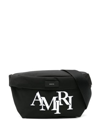 Amiri Staggered logo-embroidered belt bag - men - Polyester - OS - Black